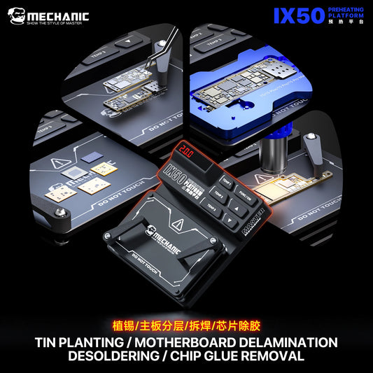 Placa base precalentadora MECHANIC IX50 de 40-260°C para reparación de iPhone 11-17