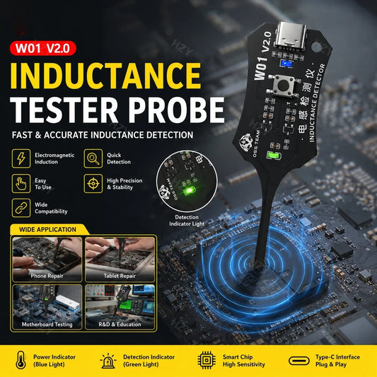 Probador de inductancia OSS W01 V2.0, placa base, bobina, circuito, herramienta de diagnóstico y reparación de fallas en componentes de teléfonos móviles