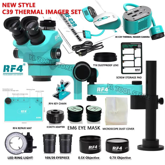 Opciones de kit de microscopio con brazo articulado RF4 y cámara