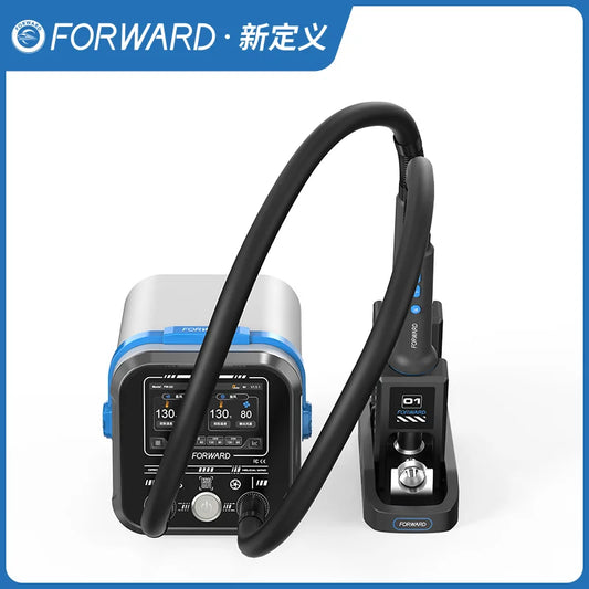 Estación de retrabajo de aire caliente de doble estación FORWARD FW-G2 de 2600 W, 100-500 °C, aire de ciclón directo, herramientas de soldadura para BGA, PCB y reparación de teléfonos