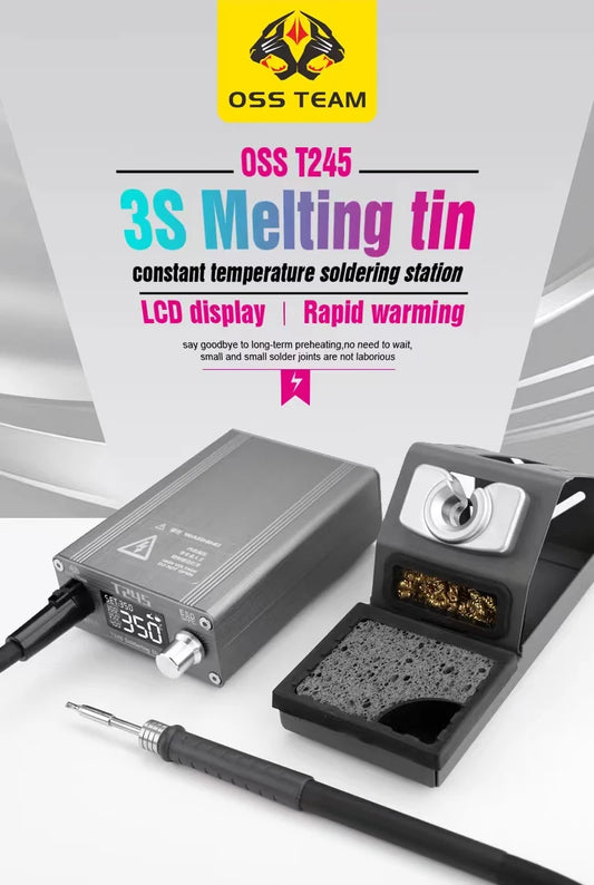 Estación de soldadura OSS T245 de temperatura constante de 130 W 3S con punta de soldador C245, herramienta de soldadura para reparación de teléfonos móviles