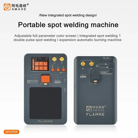 Máquina portátil integrada de soldadura por puntos AMAOE SPOTER Pro con lápiz de soldadura para láminas de níquel en celdas de batería, para reparación de teléfonos móviles