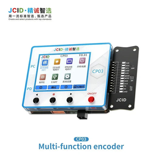 Programador de IC JCID CP03 para iPhone, chip de carga, banda base, RFFE, UART, lectura/escritura, USB PD, herramienta de diagnóstico y reparación de placa base