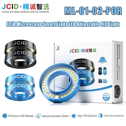 JCID Smart Microscope LED Ring Light Dual Adjustable Color Brightness For Phone Motherboard PCB Soldering Inspection Repair Tool
