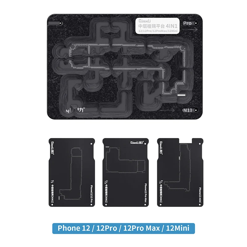QIANLI Middle Frame Reballing Platform for Phone X 11 12 13 14 Series BGA Reballing Tin Planting Station with Stencil