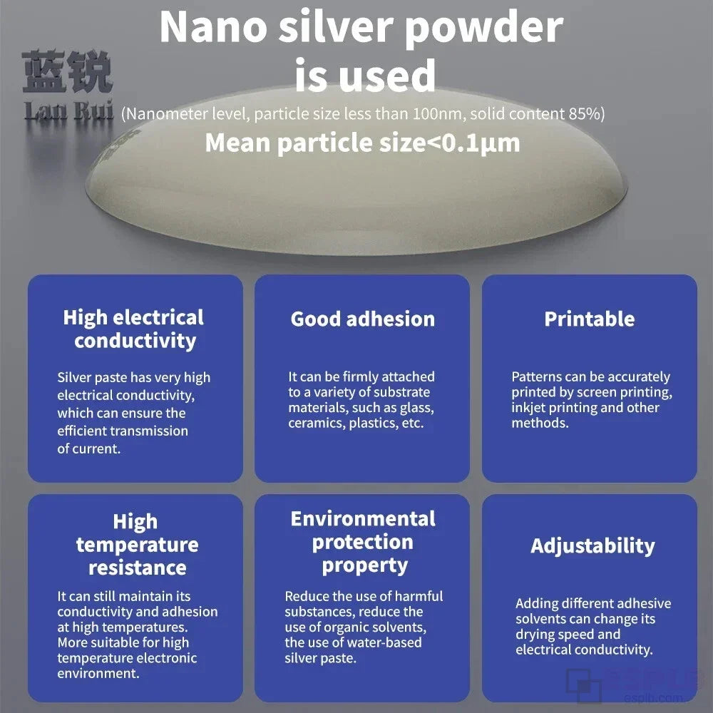 Lanrui 0.8g J9 Nano Conductive Silver Paste Precision Screen Low Resistance Line Repair Solution for IPhone/Android Phone