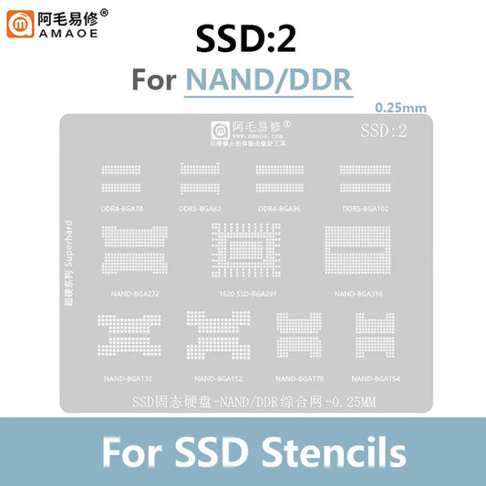 Plantilla de reballing BGA NAND AMAOE SSD1/SSD2/SSD3