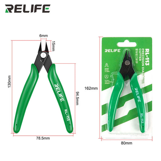 RELIFE RL-113 Precision Diagonal Side Cutting Pliers Cable Wire Cutter Electronic Repair Hand Tools