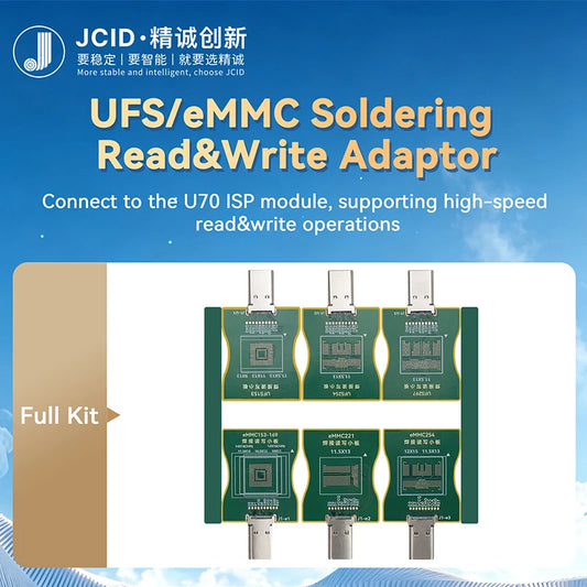Adaptadores de lectura/escritura JCID U70 ISP UFS / eMMC y opciones de kits completos