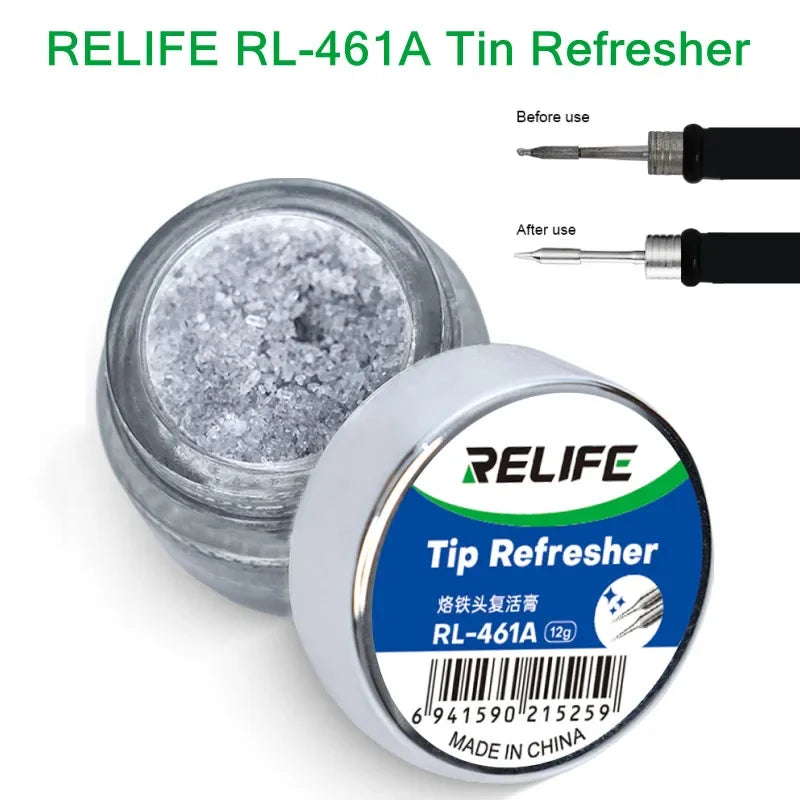 RELIFE RL-461A Soldering Tip Refresher Tool Efficient Residue Removal for Mobile Phone Electronics Repairing Soldering Tips