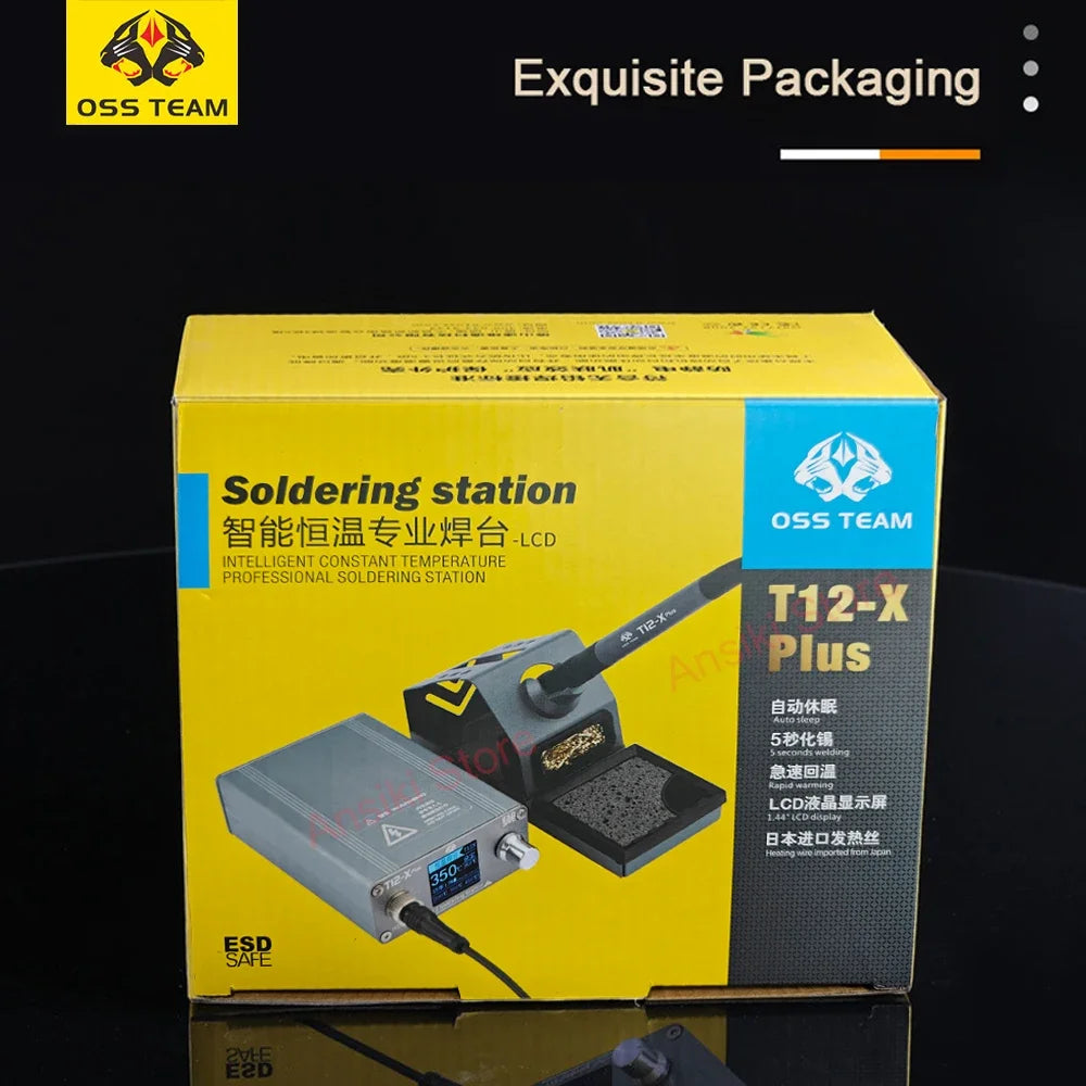 OSS T12-X Plus 75W Solder Station Set Digital Display Constant Temperature for Mobile Phone Repair Welding Tool with T12 Tip