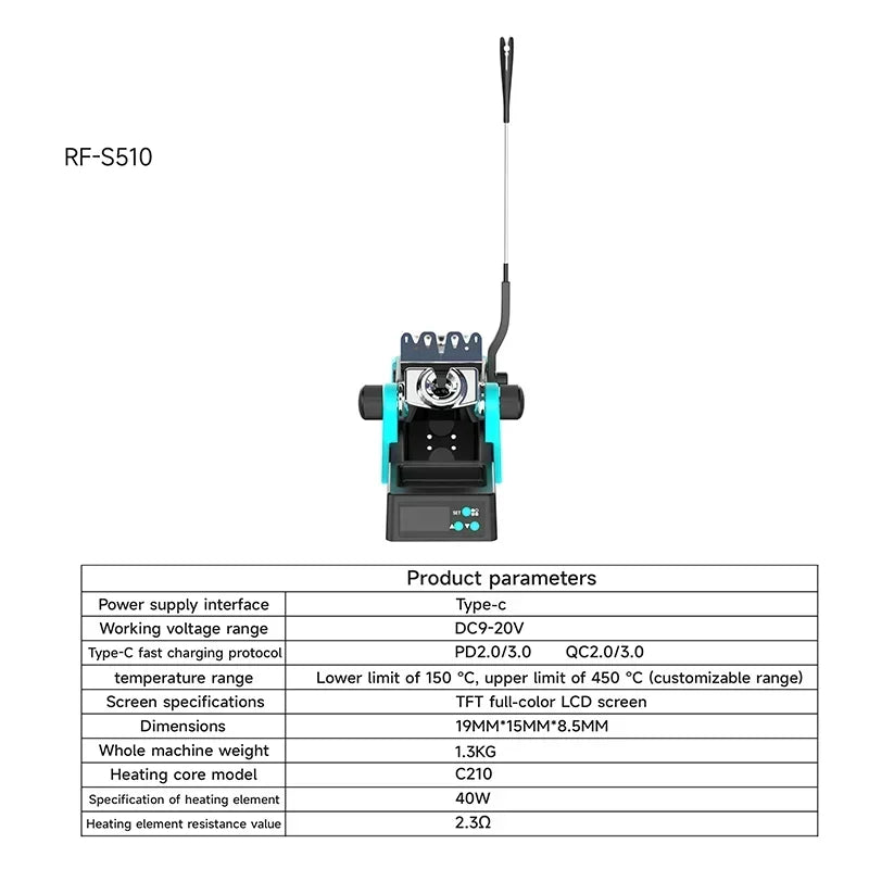 RF4 RF-S510 USB-C PD Soldering Station with LCD Display