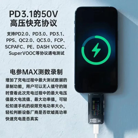 Comprobador de carga y medidor de voltaje y corriente OSS U15 USB-C / U16 USB-A