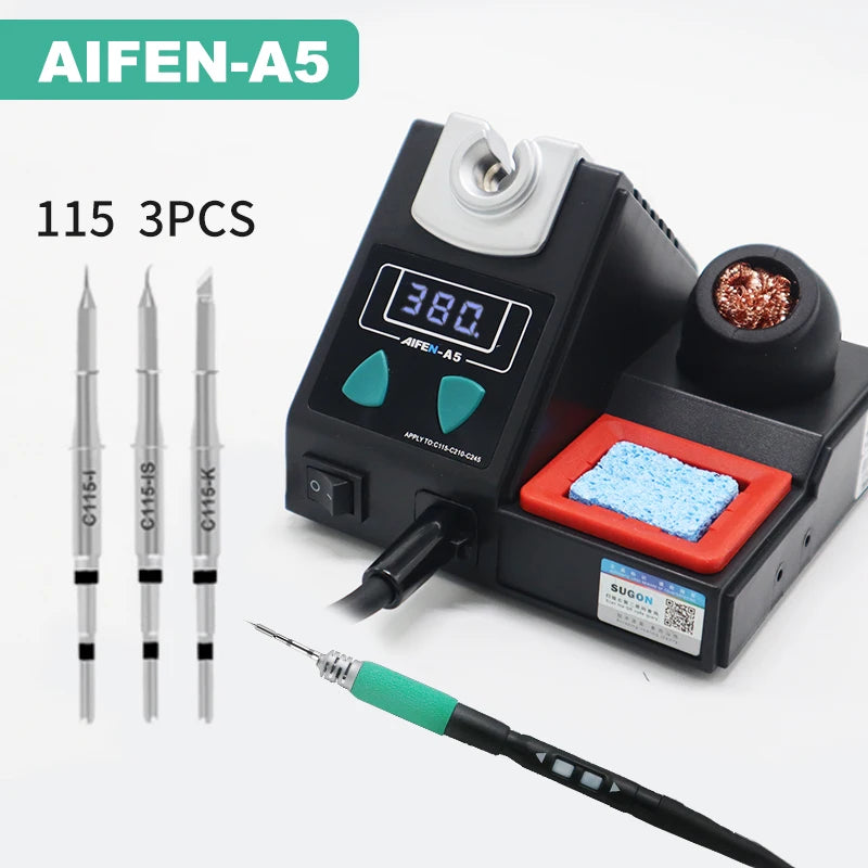 AIFEN A5 Soldering Station Compatible Soldering Iron Tips C210 245 C115 Handle Soldering and Rework Station Electronic Tool