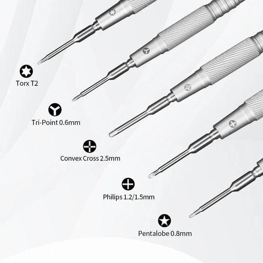 Destornillador de precisión 2UUL para reparación de tornillos, herramienta de desmontaje para iPhone, teléfonos móviles Android, relojes y pantallas LCD