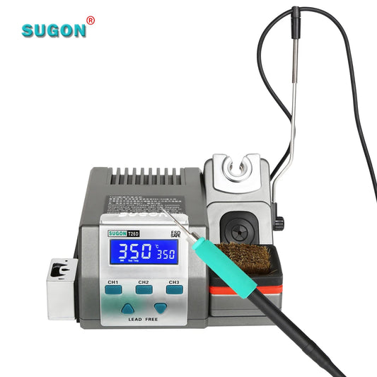 Estación de soldadura Sugon T26D: funde el estaño en 2 segundos y alcanza la temperatura rápidamente; 120 W para reparaciones de móviles.
