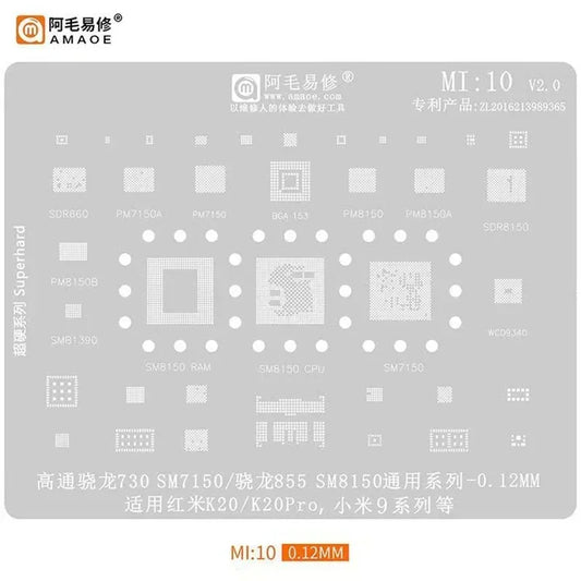 Plantilla de reballing BGA AMAOE MI-Series Xiaomi/Redmi