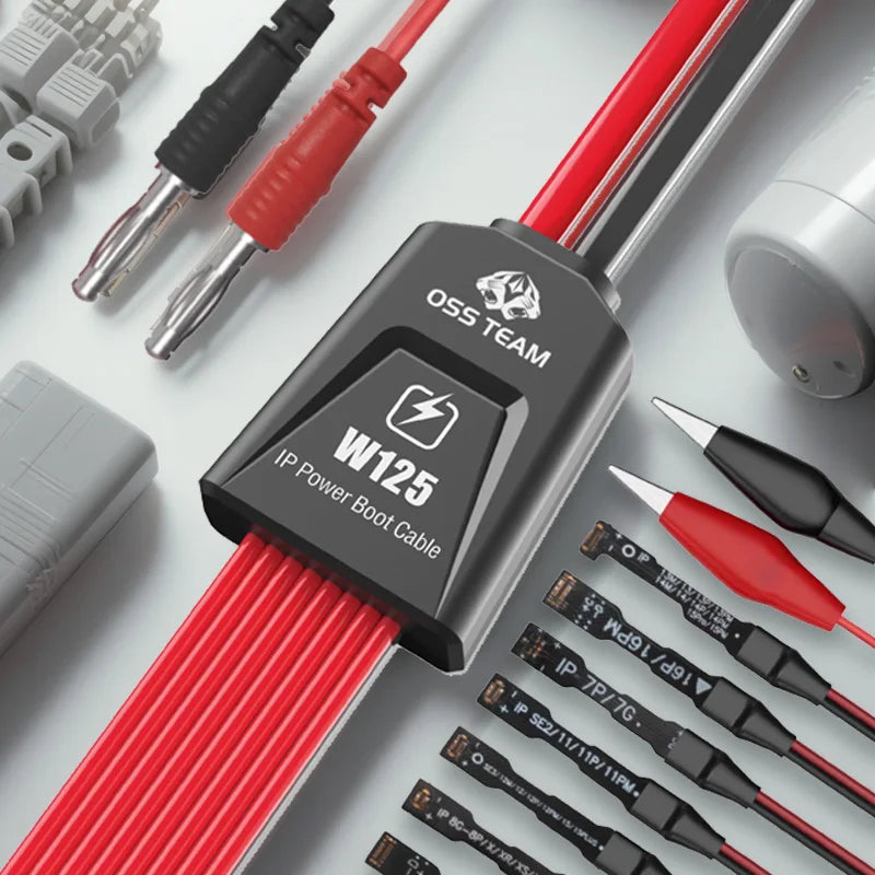 Cable de alimentación multiherramienta OSS W125 8 en 1 para iPhone, cable de encendido para la serie completa 7-16 PM, herramienta de prueba de fuente de alimentación para reparación de smartphones