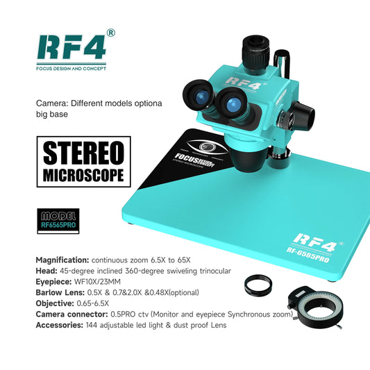 RF4 RF-6565PRO 6.5-65X Trinocular Microscope