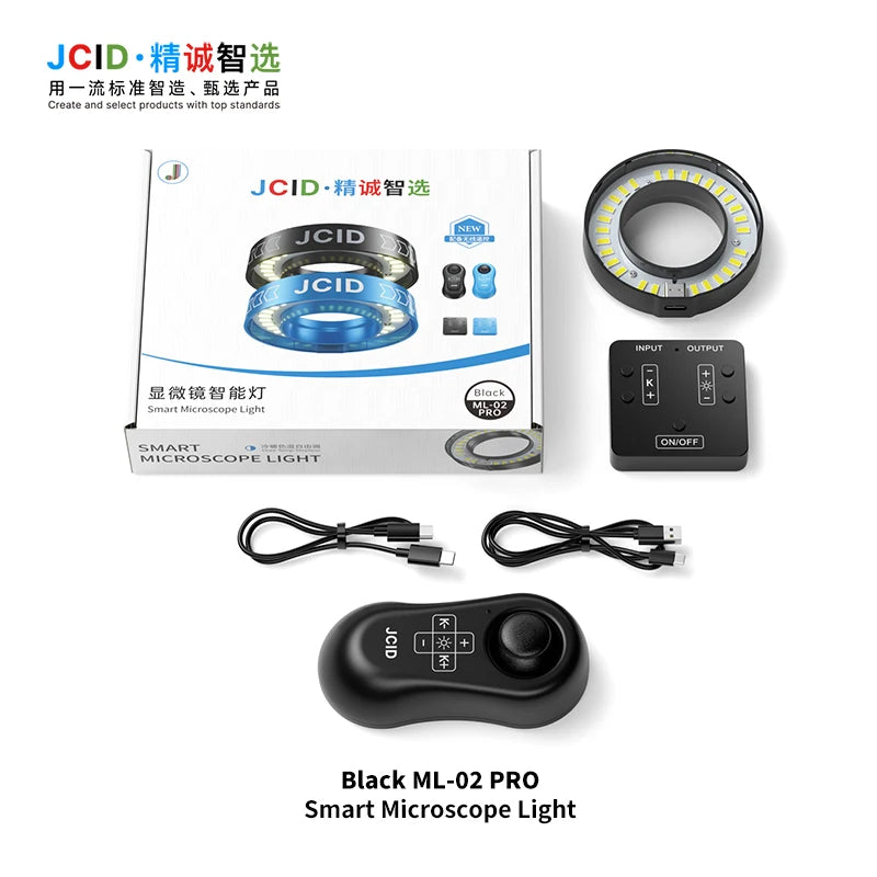 JCID Smart Microscope LED Ring Light Dual Adjustable Color Brightness For Phone Motherboard PCB Soldering Inspection Repair Tool