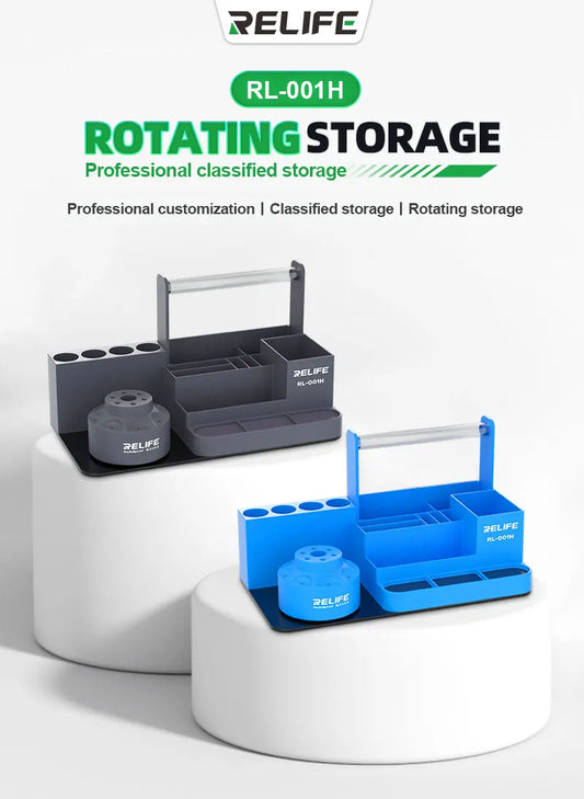 RELIFE RL-001H 360° Rotating Intelligent Repair Storage Rack Rotating Classified for Screwdriver Tweezers Parts Tin Wire Tools