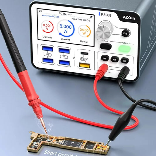 AIXUN P3208 320W Smart Regulated Power Supply for Phone 7-14ProMax Support PD/QC Fast Charge Protocols One-button Power-on Cable