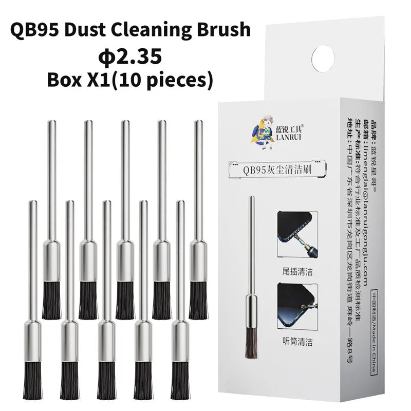Lanrui 2.35mm/3.0mm 10PCS/BOX QB95 Dust Cleaning Brush Used To Clean Dust From Motherboards Tailports Earphones Speakers