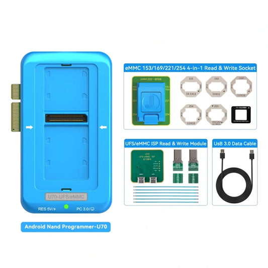 2026 JCID JC U70 Gen2 Programador UFS para teléfonos Android Herramienta de reparación de memoria flash NAND Kit de programador de memoria flash NAND de lectura y escritura UFS eMMC ISP