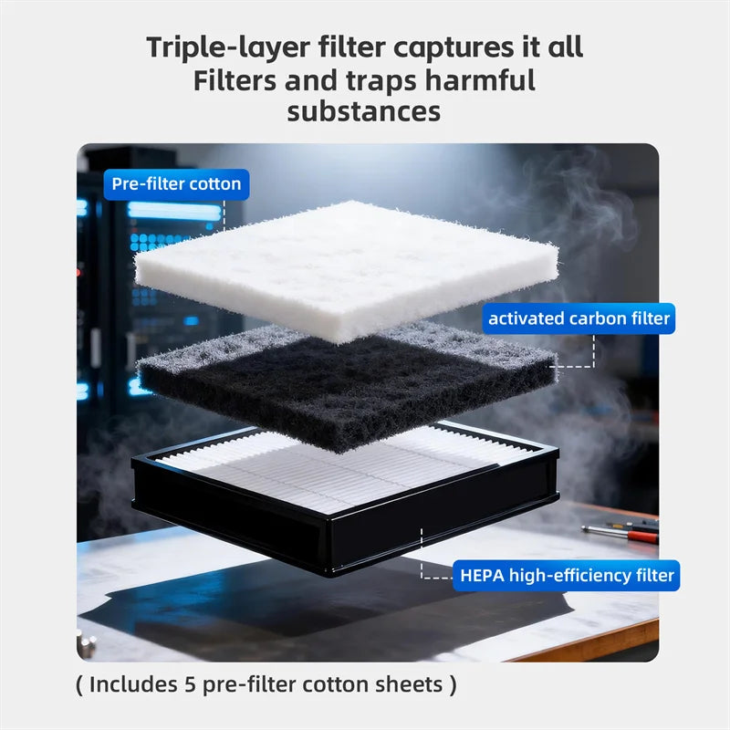 Dispositivo para fumadores QianLi AF100, herramienta antipolvo y purificador de humo con medidor de potencia, filtración de tres capas y gran potencia de succión