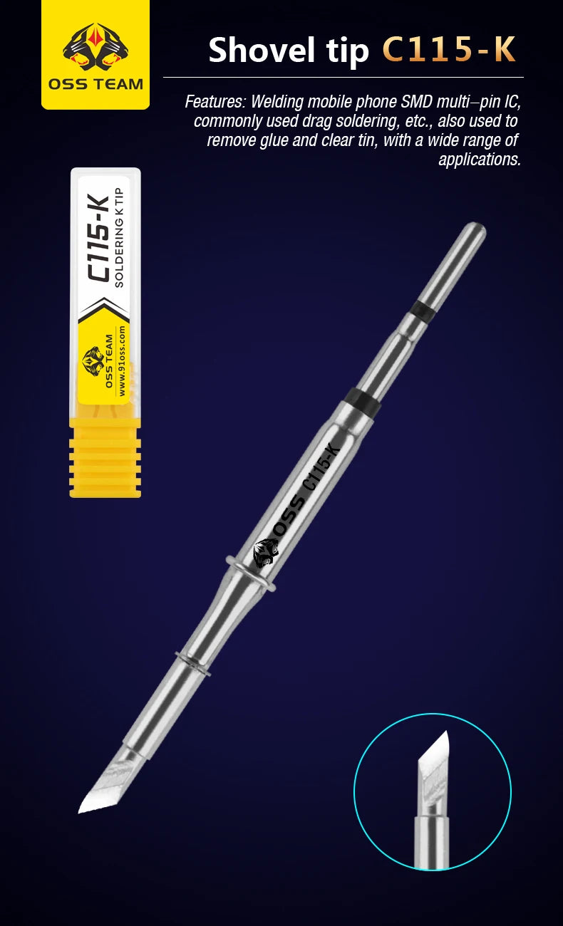 OSS C115 C210 T245 Tips Universal C245 C210 C115 Soldering Iron Tip Compatible SUGUN Maant GVM OSS Soldering Station Handle