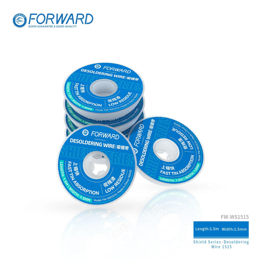 FORWARD FW-WS1515/2015/2515 Alambre desoldador 10 piezas/rollo Bajo residuo para soldadura BGA de teléfonos móviles Mecha de soldadura Herramientas de reparación de soldadura rápida kit