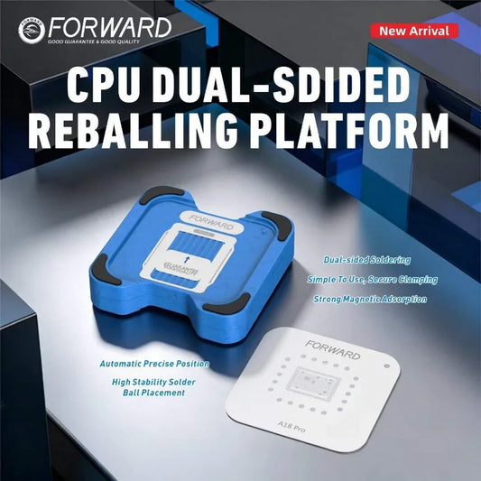 FORWARD FW‑ZC02 Plataforma magnética para reballing de CPU, 93 plantillas BGA, posicionamiento automático y estañado para reparación y retrabajo de CPU e IC de teléfonos móviles
