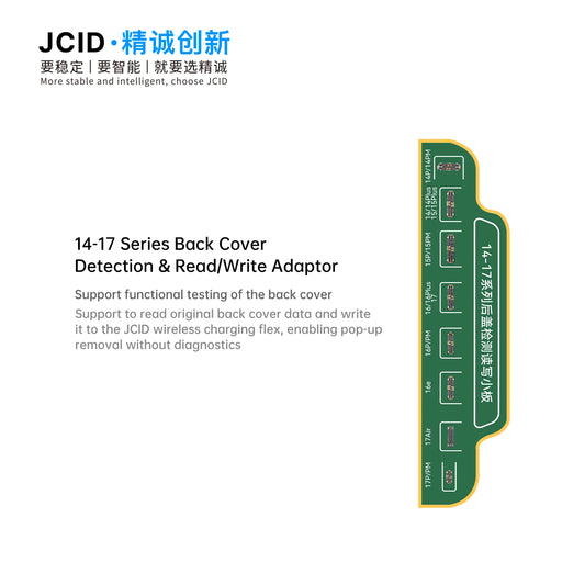 Placa de expansión para reparación de tapa trasera JCID para iPhone series 14-17, placa pequeña de detección de dispositivos de carga inalámbrica y transmisión