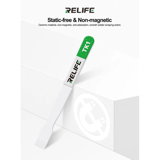 RELIFE TK1 Ceramic Solder Scraper Non-magnetic Anti-static For BGA Motherboard Chip Repair Tin Planting Tin Scraper