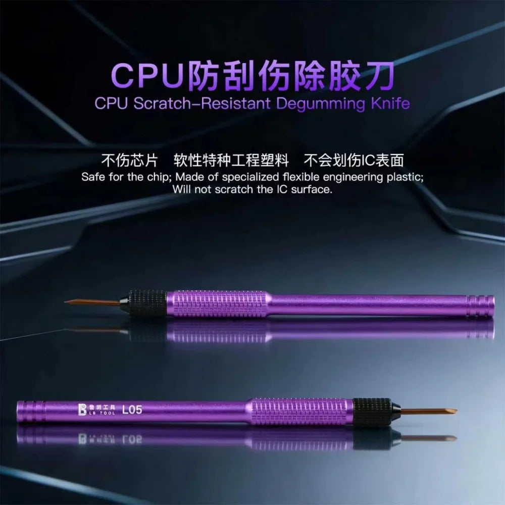 Luban L05 Cuchilla Desengomadora Antiarrañazos para CPU de Celular / PCB Limpieza y Reparación de Pegamento Negro