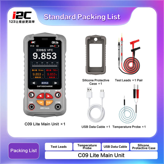 I2C C09 Lite Auto-Range Digital Multimeter with NCV, CAT III 500V