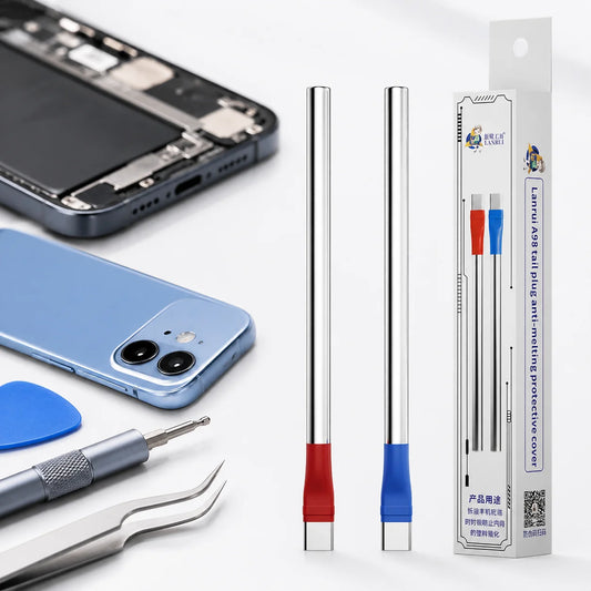 Kit de herramientas LANRUI A98 con protector de soldadura tipo C, enchufe de cola con cubierta protectora anti-fusión de acero inoxidable para kit de herramientas de reparación de teléfonos
