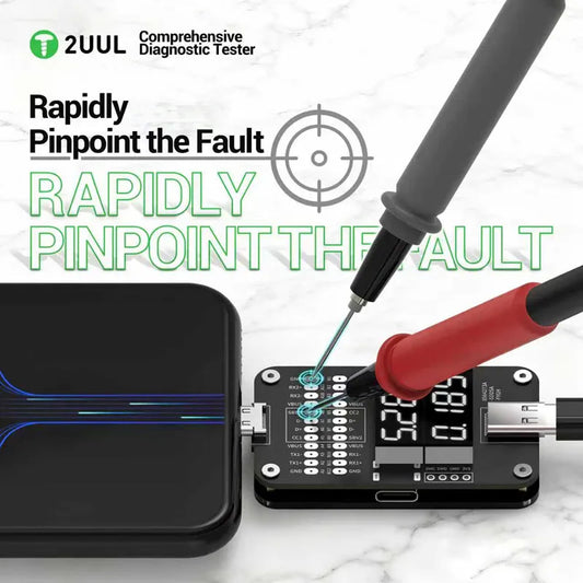 Probador integrado USB-C 2UUL PW32, detección de voltaje y corriente en tiempo real, análisis del diagrama funcional de 24 pines, para cargadores y cables