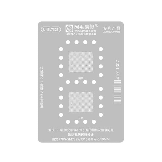 Plantilla de reballing BGA AMAOE U-GL7325 Snapdragon 778G