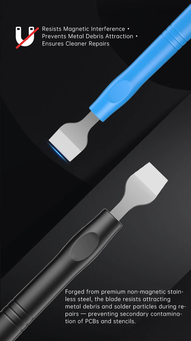 JCID SC-02 Precision Non-Magnetic Solder Scraper Tool Set for BGA Reballing & Phone Repair