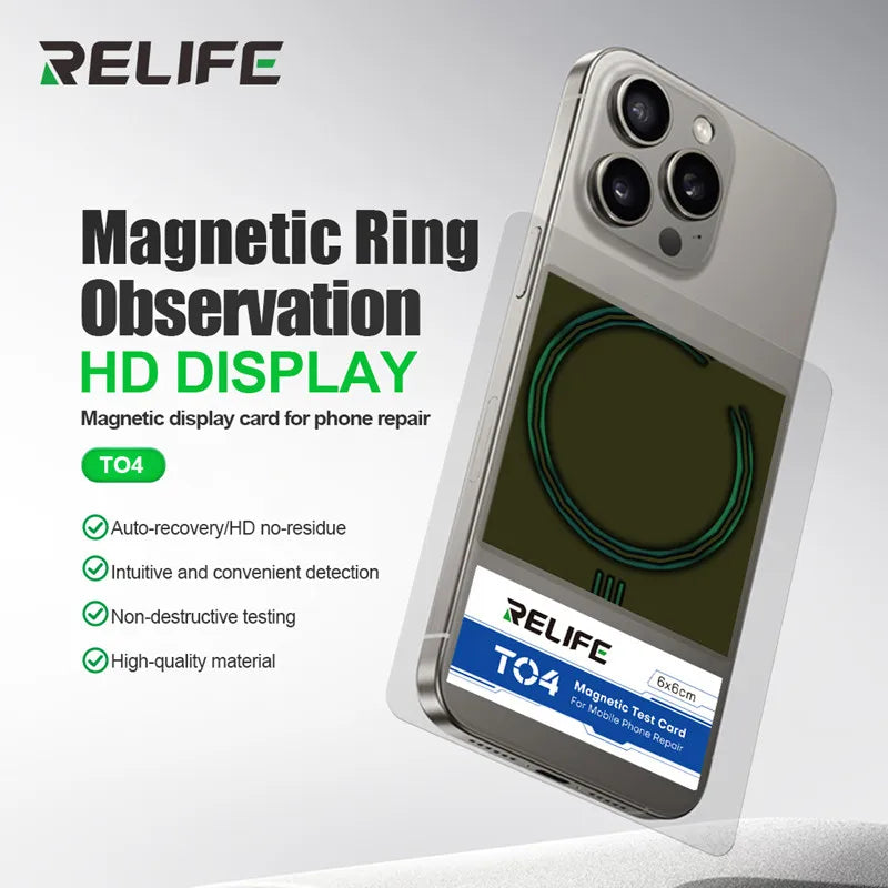 RELIFE TO4 Magnetic Card for Mobile Phone Repair Non-Destructive Testing Unlimited Charging Area Magnetic Visible Testing Tool
