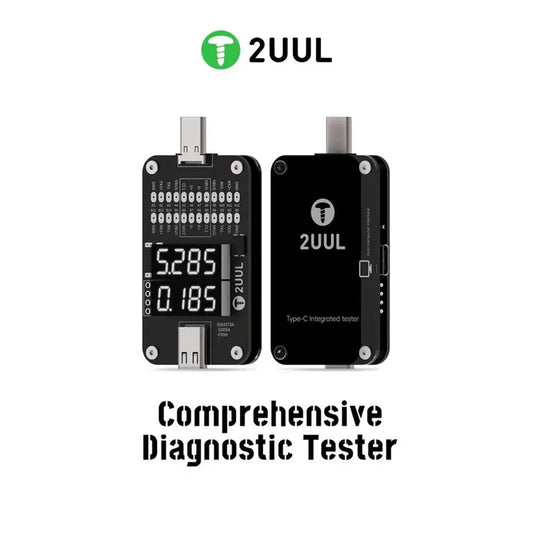 2UUL PW32 Probador integral Detección de carga en tiempo real del puerto Type-C para localización rápida de fallos Herramienta de detección de conector de alimentación