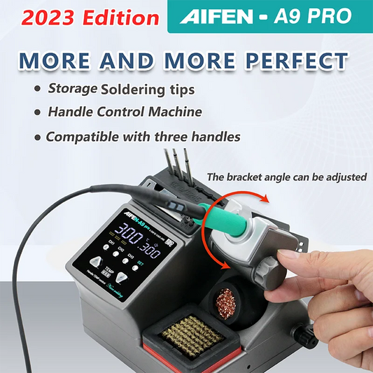 Estación de soldadura AIFEN A9pro compatible con puntas originales para soldador 210/245/115, mango con control de temperatura y retrabajo de soldadura