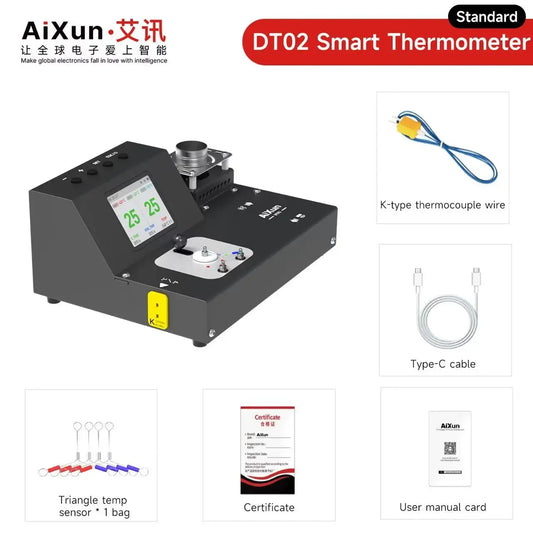 AIXUN DT02 Smart Digital Display Thermometer OLED for Soldering Station Hot Air Gun Soldering Iron Tips Temperature Tester