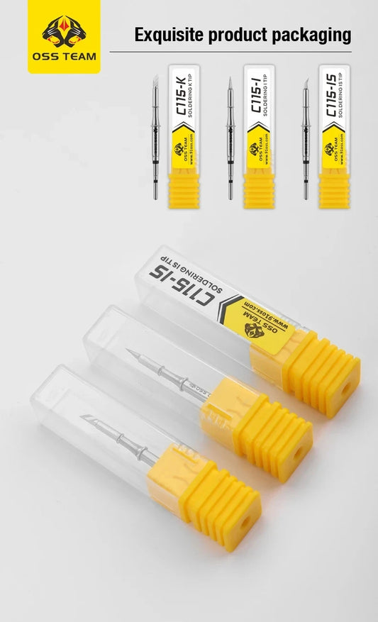 Punta de soldar OSS C115 C210 T245 para JBC C245 C210 C115, compatible con punta para estación de soldar Maant GVM OSS