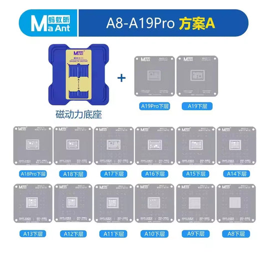Plataforma de reballing BGA y opciones de set de plantillas MAANT C1