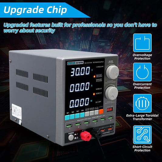 Fuente de alimentación de CC programable SUGON 3010PM, 30 V 10 A, 110 V/220 V