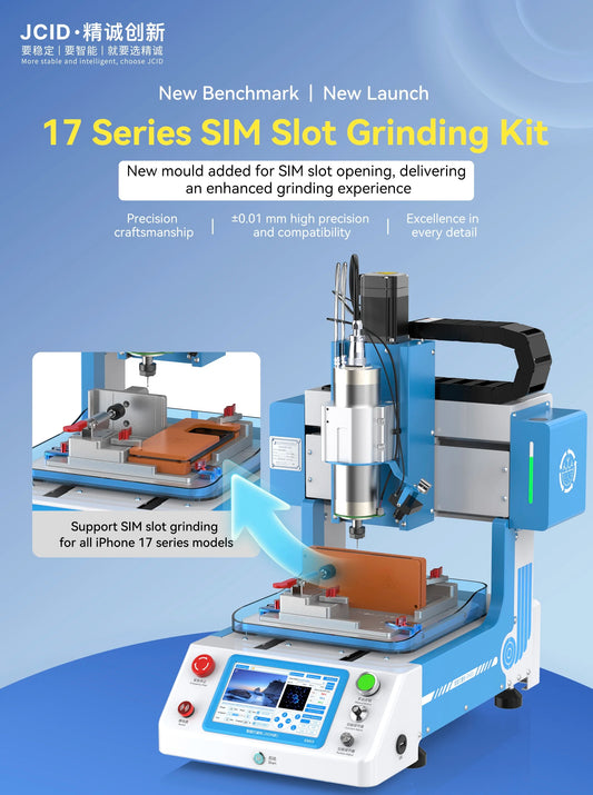 Molde de rectificado para ranura de tarjeta JCID de la serie IP17 para máquina CNC EM03 utilizando herramienta de reparación de teléfonos de la serie IP14/15/16