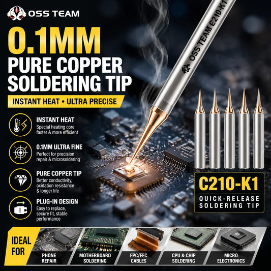Punta de soldadura para hilos de precisión OSS C210-K1 de 0,1 mm, 1 o 2 unidades