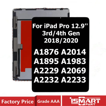 Screen For iPad Pro 12.9" 2020 3rd 4th Gen LCD Display Touch Digitizer A1876 A2014 A1895 A1983 A2229 A2069 A2232 A2233 Assembly